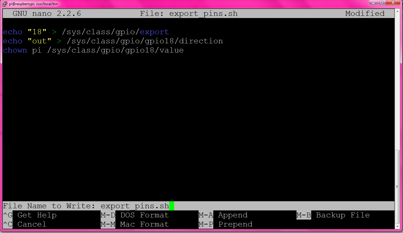 Terminal commands to enable GPIO on Raspberry Pi